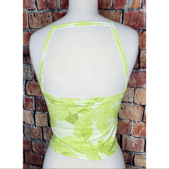 Kortni Jeane Tropical Leaf Print Crop Tankini - Picture 3 of 6